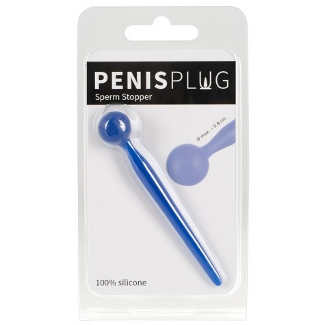 Синий уретральный стимулятор Penis Plug - 9,6 см.