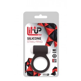 Чёрное эрекционное виброкольцо LIT-UP SILICONE STIMU RING 3 BLACK